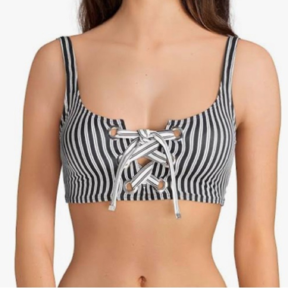 NWOT MICHAEL Michael Kors Striped Bikini Top